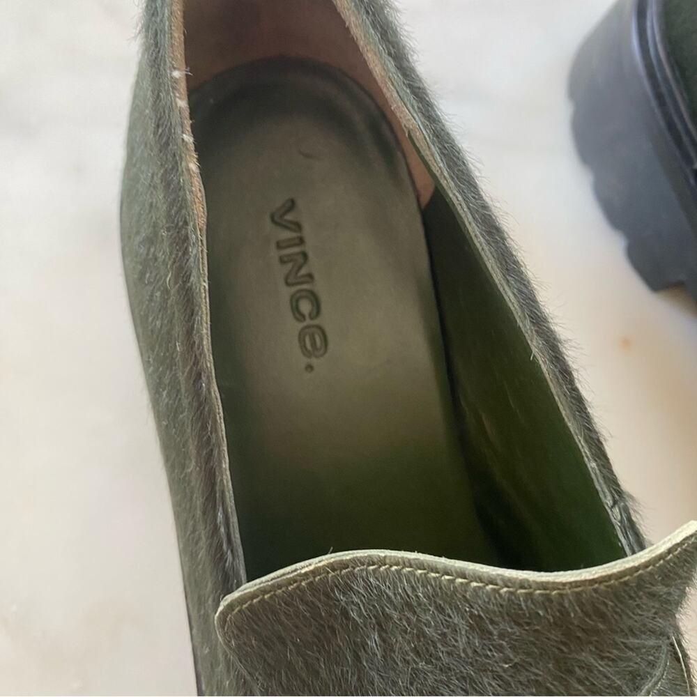 Vince Olive Green Suede Chunky Loafers - Picture 4 of 10